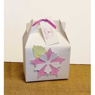 BOITE A DRAGÉE FLEURS rose 3D personnalisée Prénoms