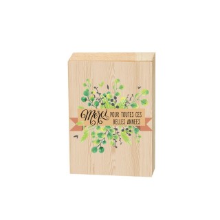 trophée en bois MERCI DESIGN  FEUILLAGES VERTS