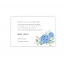 CARTE REMERCIEMENT DECES  FLEURS HORTENSIA BLEUE