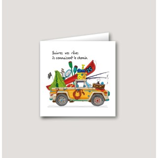 CARTE DE VŒUX 2025 ENTREPRISE  SUIVRE DES REVES voyageur, vacances,