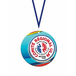 Médaille  en céramique  personnalisée par un dôme résine logo Médaille 70 mm de diamètre hommage pour un service rendu