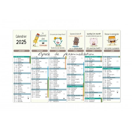 calendrier 2025 format A4  design HUMOUR personnalise  2 faces , 6 mois par face