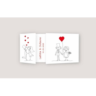Faire part mariage design humour en 3 volets plies imprimeur-graveur-des-alpes.fr
