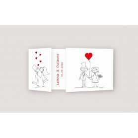 Faire part mariage design humour en 3 volets plies imprimeur-graveur-des-alpes.fr