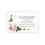 CARTE REMERCIEMENT DÉCÈS, farandole de florale, pâquerettes roses  et survol de papillon