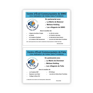 PLAQUE TRANSPARENTE CEC ASSOCIATION MARQUAGE COULEUR