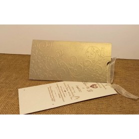 FAIRE PART MARIAGE irise OR POCHETTE  glamour OR ANTIQUE IRISE SUBLIMEE GAUFREE ARABESQUE imprimeur-graveur-des-alpes.fr