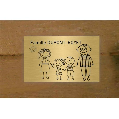 Plaque de Boîte aux Lettres OR Personnalisée la Famille décor, original  gravure de qualité,  imprimeur graveur des alpes