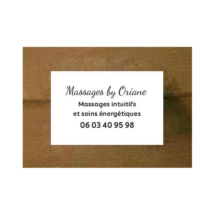 plaque gravée PVC  blanc lettres noires 14x7 cm , soins énergétiques