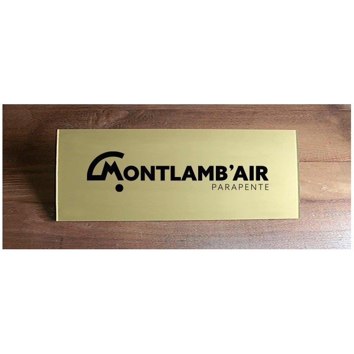 PLAQUE ENTTREPRISE RN PLEXIGLAS  OR 120X40 MM GRAVEE ENVERS A GRENOBLE