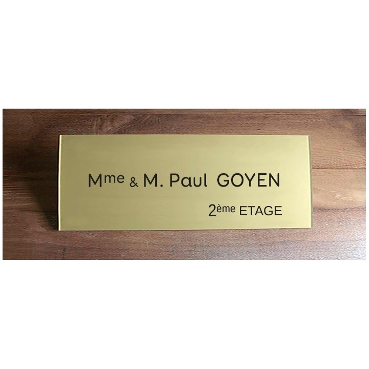 PLAQUE DE PORTE EN PLEXIGLAS  OR 120X40 MM GRAVEE A GRENOBLE