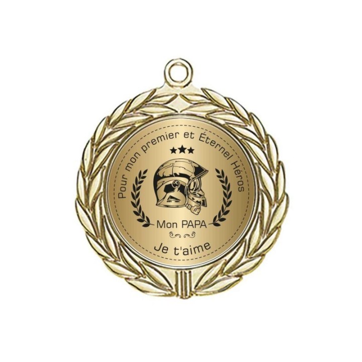 Médaille D’OR DECERNEE AU POMPIER SOLDAT DU FEU récompense