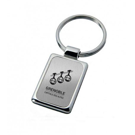 Porte-clé métallique  RECTANGULAIRE   personnalise en gravure  cadeau  personnel ou d'affaires à grenoble