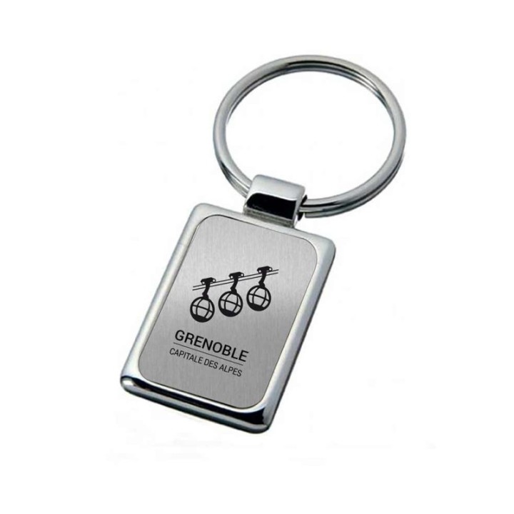 Porte-clé métallique  RECTANGULAIRE   personnalise en gravure  cadeau  personnel ou d'affaires à grenoble