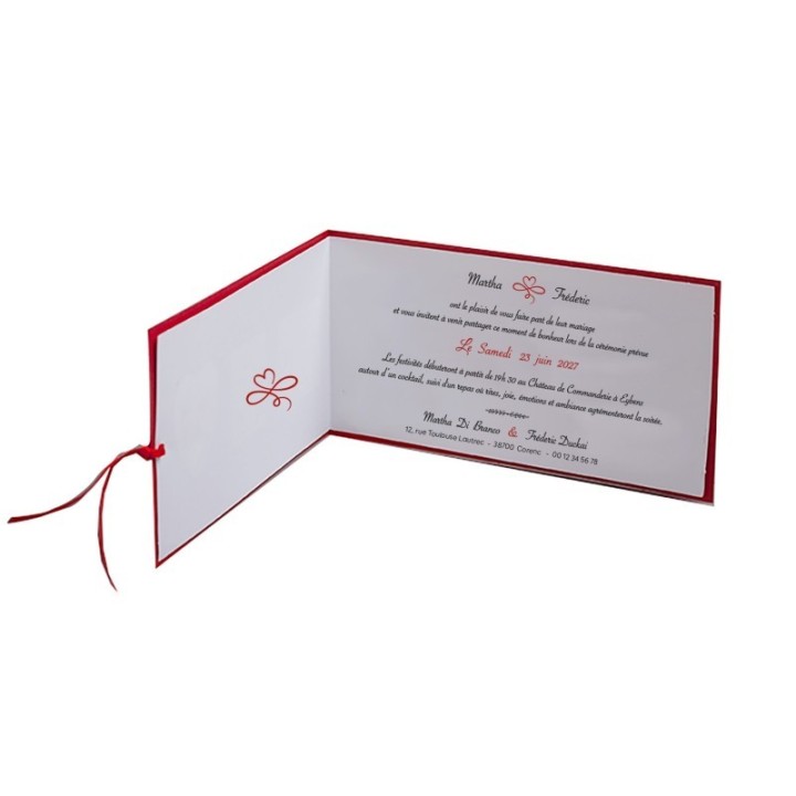 INVITATION mariage CALICOT BASQUE DESIGN HUMOUR 3 FENETRES ET UN COEUR