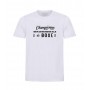 T-shirt blanc blanc DESIGN CHAMPIONNE  
DE BOXE