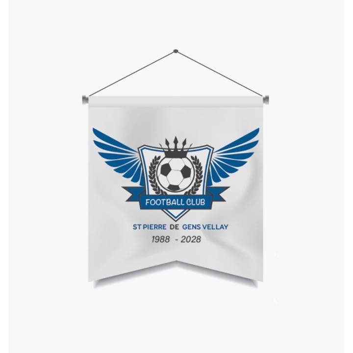 Fanion en papier indéchirable blanc personnalise club football