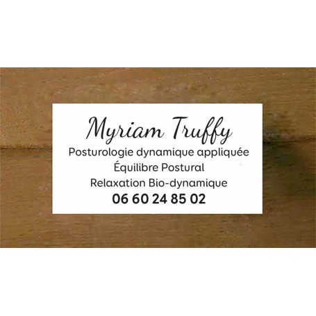 plaque blanche écriture noire gravée PVC 14x7 cm , relaxation dynamique