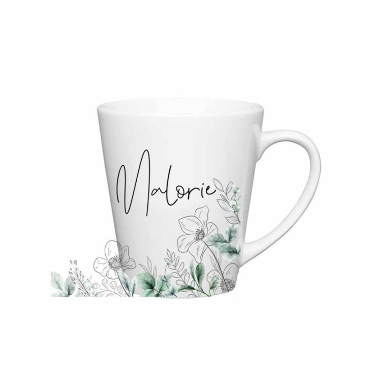MUG conique Personnalise fleur design  Malorie