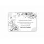 carte remerciements décès, fleurs noires belle de nuit et  une jolie colombe