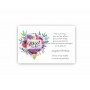 CARTE REMERCIEMENT DECES FLEURS AQUARELLE MERCI de tout coeur