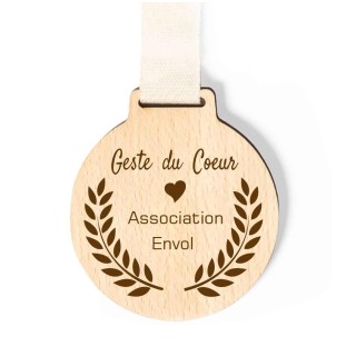 MEDAILLE EN BOIS NATUREL GRAVEE PAR
IMPRIMEUR GRAVEUR DES ALPES.FR A GRENOBLE