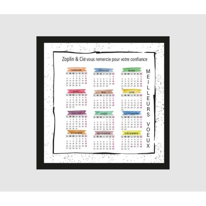 Carte meilleurs vœux personnalisée  avec calendrier  de l'année imprimeur-graveur-des-alpes.fr