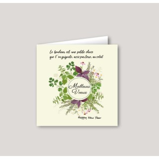 CARTE DE VOEUX entreprise personnalisée HERBIER, couronne herbes  sauvages de Provence