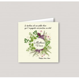 HERBIER CARTE DE VOEUX CARTE DE VOEUX entreprise personnalisée HERBIER, couronne herbes  sauvages de Provence