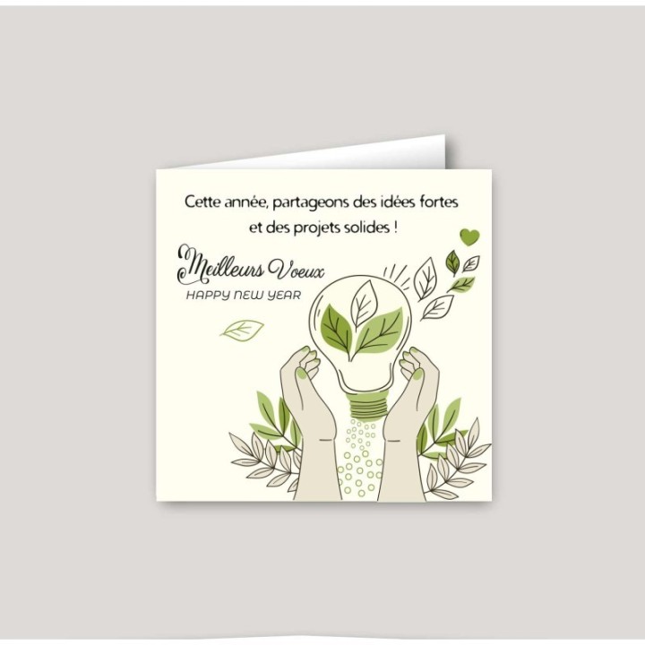 CARTE MEILLEURS  VOEUX entreprise personnalisée écologique VENUS DE PARTAGE DE PROJETS SOLIDES.