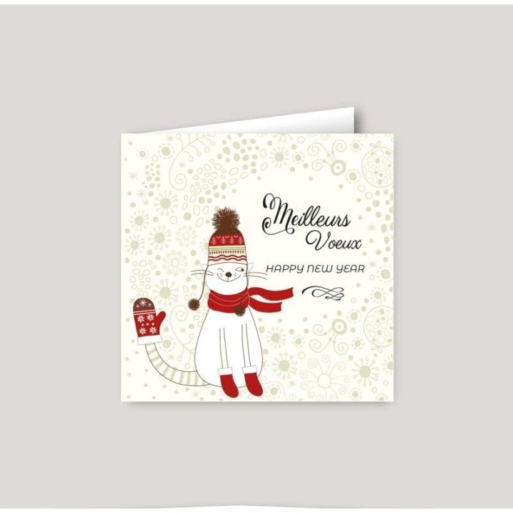 Carte  MEILLEURS VOEUX entreprise tradition  personnalisée CLIN D'OEIL DU PERE NOEL