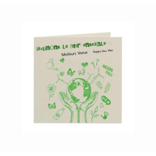 Carte de vœux entreprise  personnalisée TERRE nourricière thème écologie pour préserver l'environnement