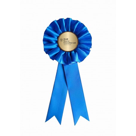 flot bleu personnalise logo silab pastille OR ronde  GRAV2E AU CENTRE à Grenoble