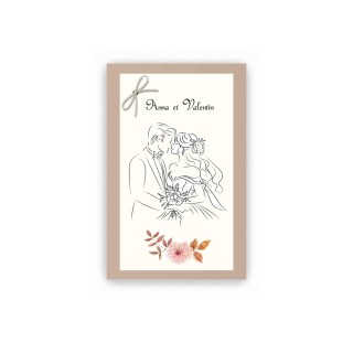 FAIRE PART MARIAGE, couple de maries dessine noir et blanc design