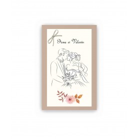 FAIRE PART MARIAGE, couple de maries dessine noir et blanc design