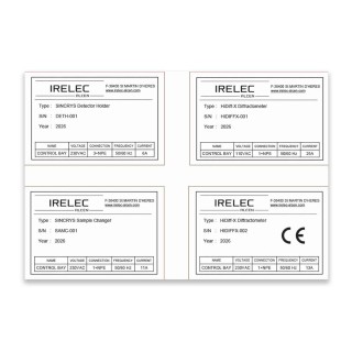 PLAQUE IDENTIFICATION MACHINE, plaque constructeur CE IRELEC