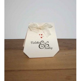 Boite a dragée papier irisé  scintillant   personnalisée  prénom des mariés, imprimeur-graveur-des-alpes.fr