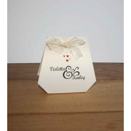 Boite a dragée papier irisé  scintillant   personnalisée  prénom des mariés, imprimeur-graveur-des-alpes.fr