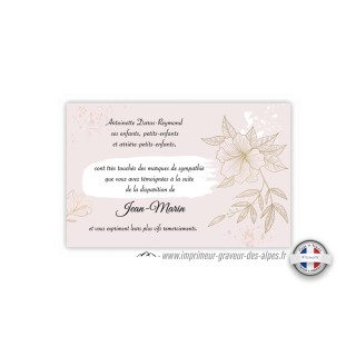 carte deuil décès, FLEUR DE GRACE LUXURY, www.imprimeur-graveur-des-alpes.fr
