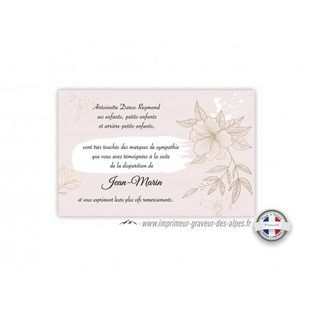 carte deuil décès, FLEUR DE GRACE LUXURY, www.imprimeur-graveur-des-alpes.fr