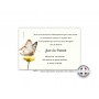 CARTE REMERCIEMENTS DÉCÈS, papillon vol sur une fleur pâquerette jaune, www.imprimeur-graveur-des-alpes.fr