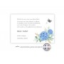 CARTE REMERCIEMENT DECES  FLEURS HORTENSIA BLEUE  et un papillon, www.imprimeur-graveur-des-alpes.fr