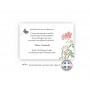 CARTE de deuil, fleur rose blanche et VERDURE, et papillon, www. imprimeur-graveur-des-alpes.fr