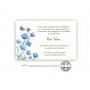 CARTE condoleance suite deuil, personnalisee FLEURS MYOSOTIS bleue, et papillon, www.imprimeur-graveur-des-alpes.fr