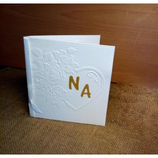 Faire-part mariage CŒUR GAUFFRE  EN ROSES  Papier BLANCE GIVRE, www.imprimeur-graveur-des-alpes.fr