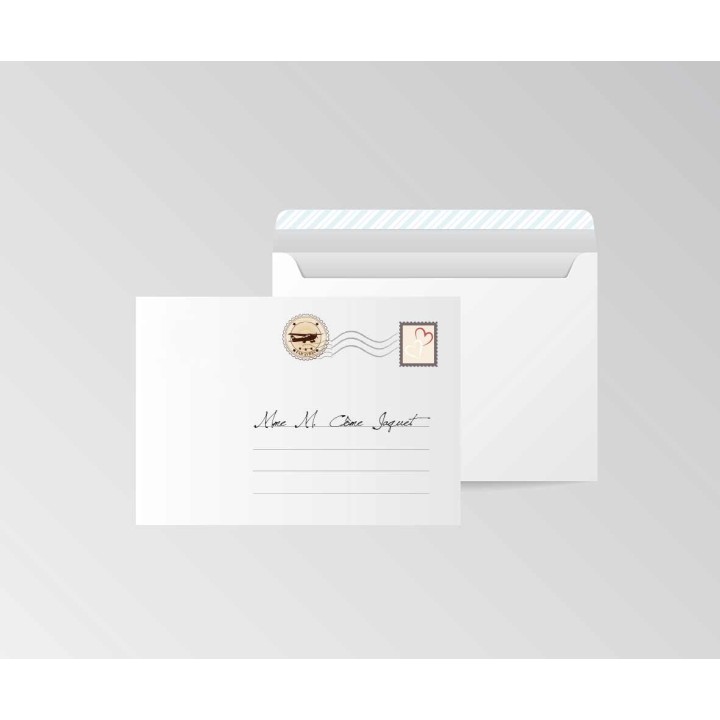 enveloppe blanc personnalisee mariage format 162x112 mm