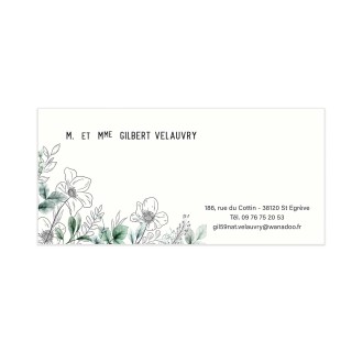 CARTE  de CORRESPONDANCE FLORALE PAPIER  EPAIS  FORMAT 200X100 MM imprimée a Grenoble