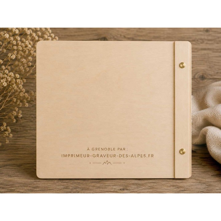ALBUM en bois personnalisé pour mariage ou LIVRE D'OR BOIS GRAVE, pour insérer vos photos et messages disponible à Grenoble