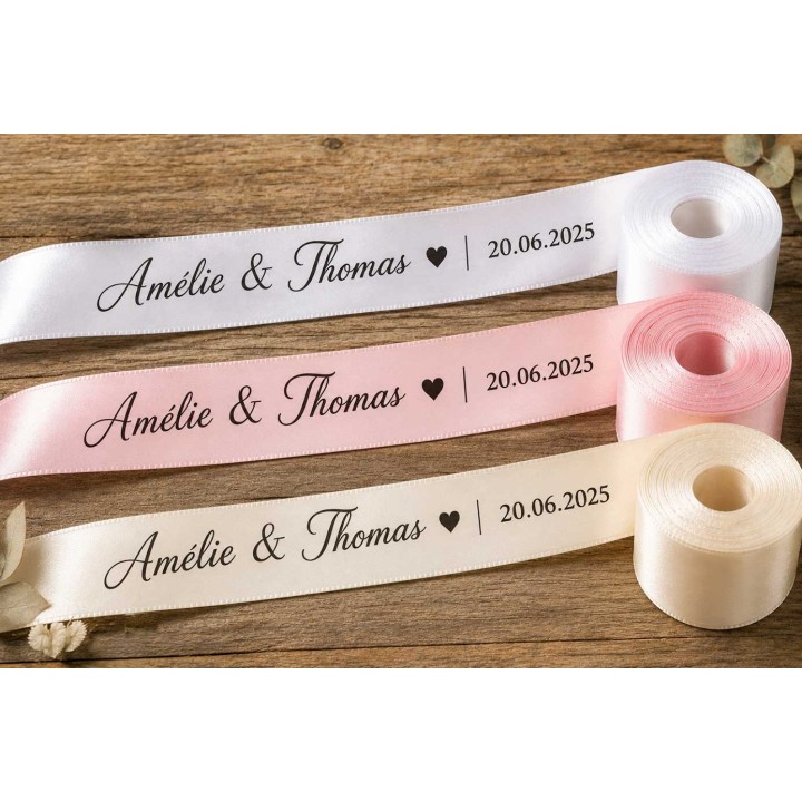 RUBAN SATIN personnalisé mariage pour boite dragée, ballotin, sachets de semences a Grenoble