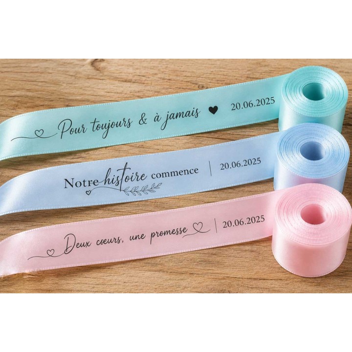 RUBAN SATIN  cérémonie ou mariage pour boite dragée, ballotin, sachets de semences  personnalisé a Grenoble